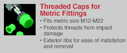 Threaded Caps for Metric Fittings